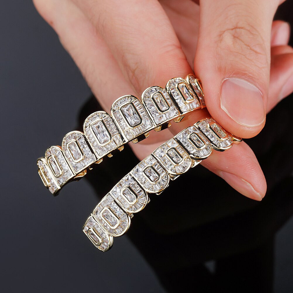 All Baguette | Flooded Ice Hip Hop Micro Pave Teeth Grillz Set