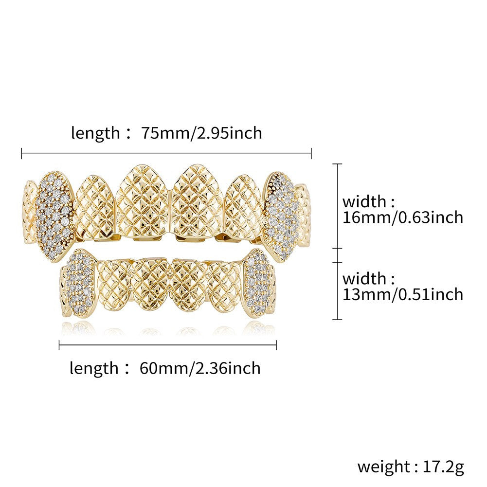 New Flooded Ice Diamond Cut Hip Hop K9 Vampire Tooth Hip Hop Iced Out Teeth Grillz