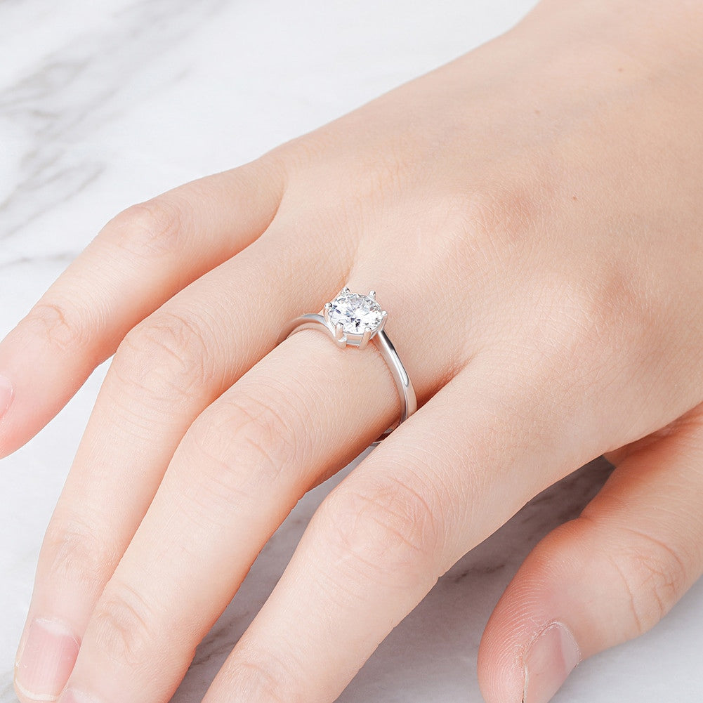 Ladies 1ct D Color VVS1 Moissanite Diamond .925 Sterling Silver Bling Bling Rings