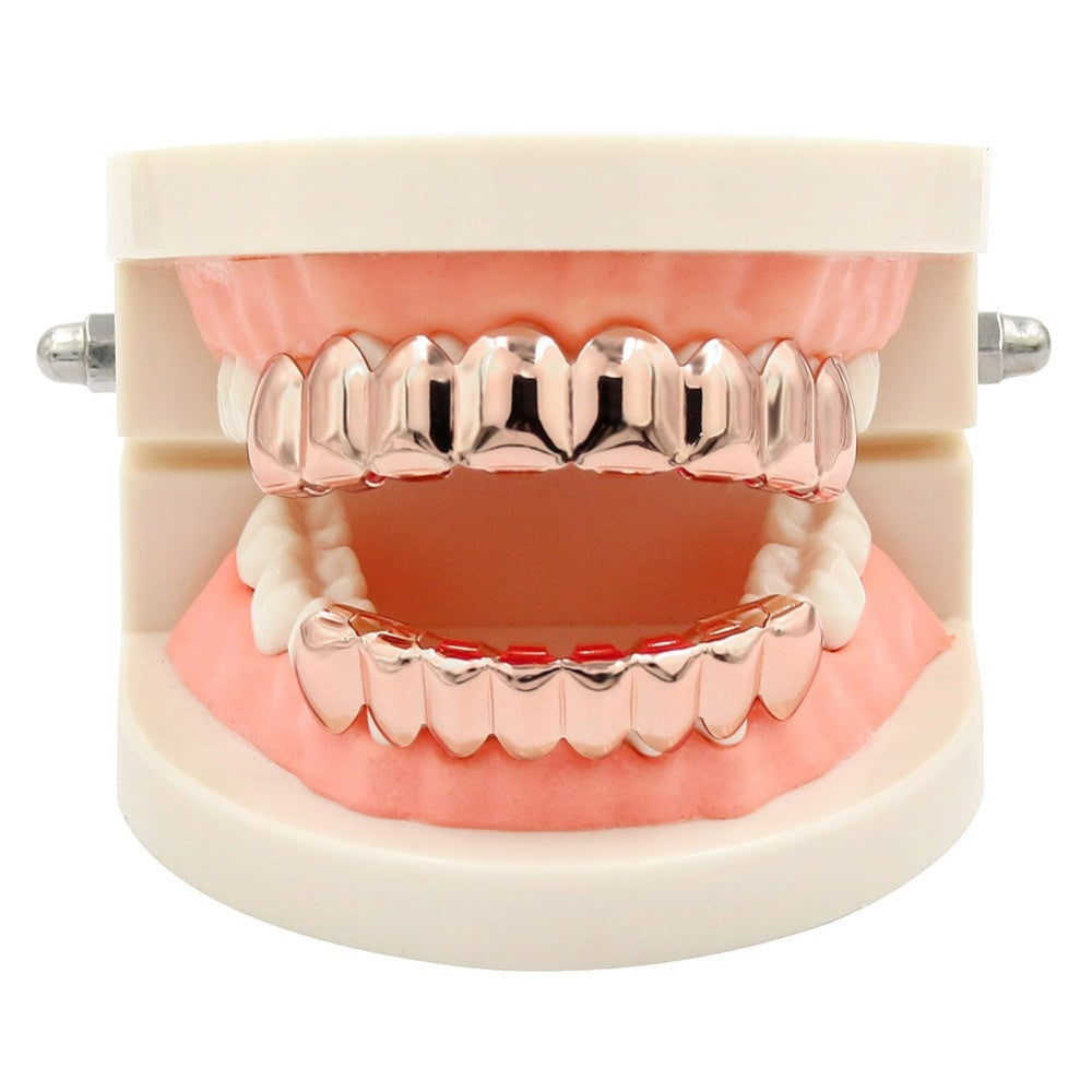 Full Mouth 8 Tooth 14k Gold Silver Black Hip Hop Teeth Grillz Set Top Bottom