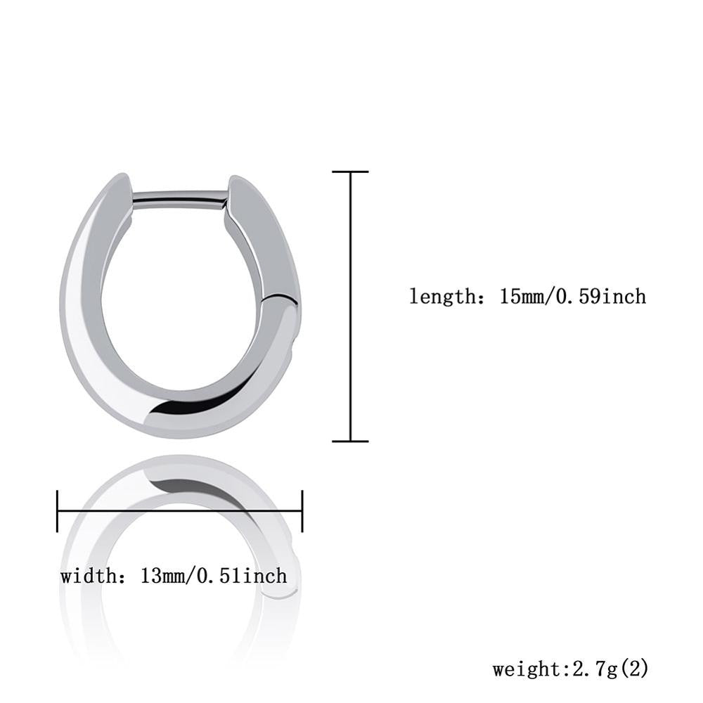 Solid .925 Sterling Silver Oval Loop Silver Gold Rose Gold Earrings