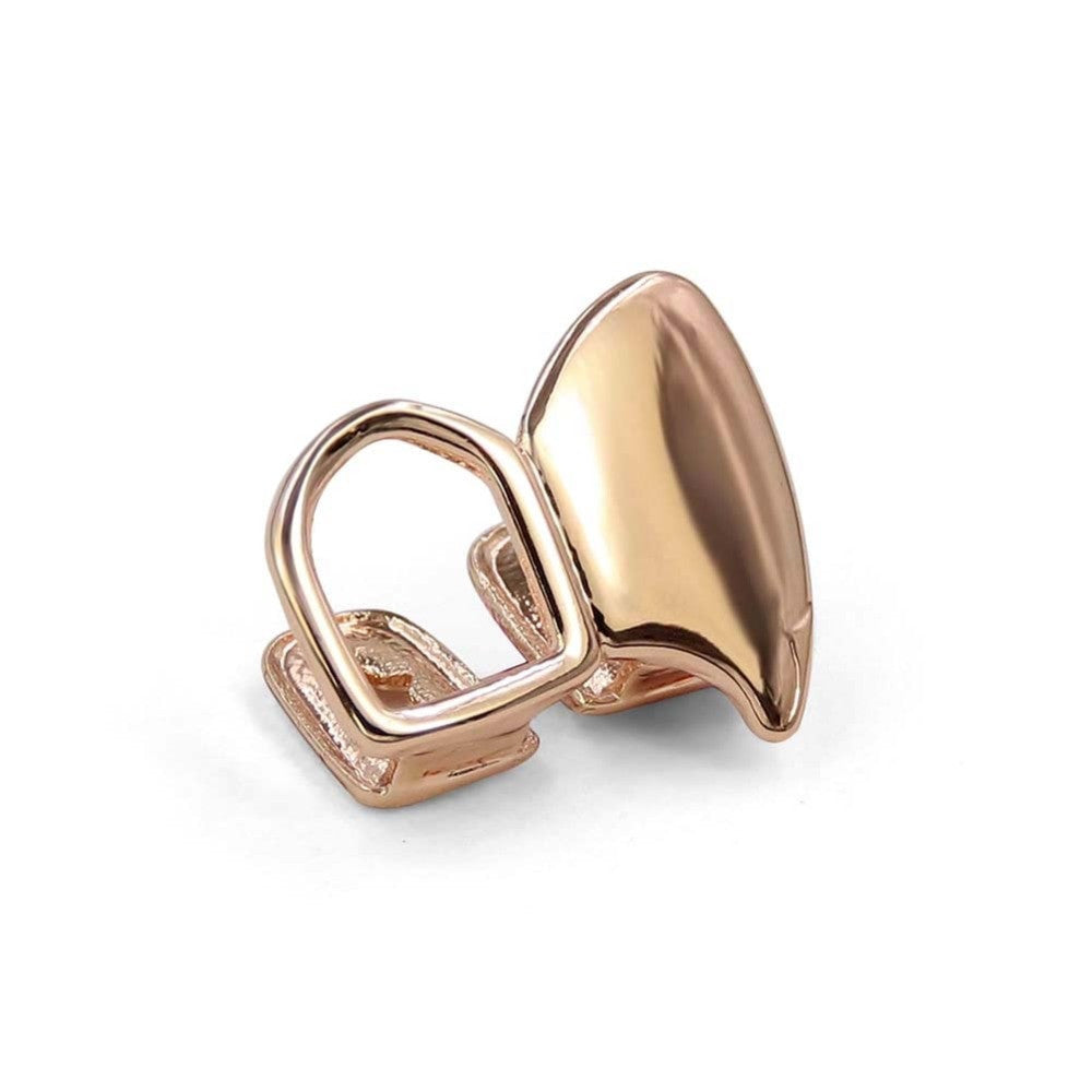 Hip Hop Canine Vampire Double Cap Fang Hollow Bling Yellow Gold Silver Teeth Grillz