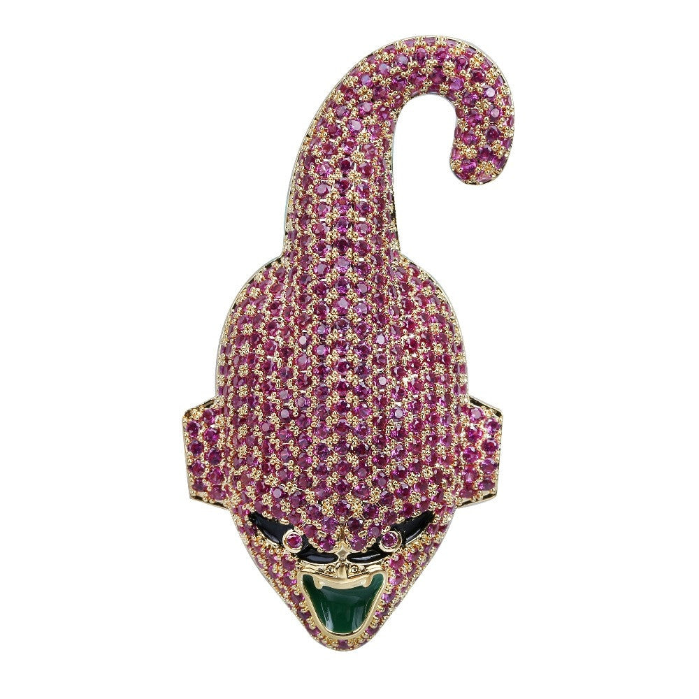 Dragon Ball Super Majin Buu 14k Gold Silver Hip Hop Pendant Chain Necklace