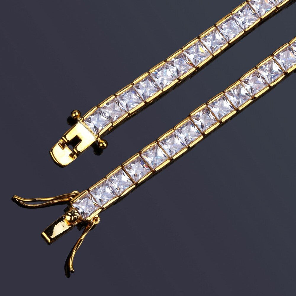 Men's Flooded Ice 6mm Boss Life Princess Cut Hip Hop Tennis Chain Necklace