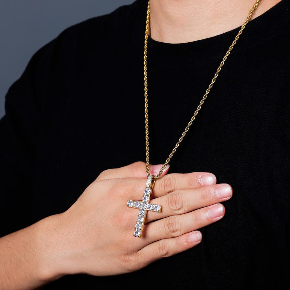 Flooded Ice High Quality Original Classic Hip Hop Cross Pendant Chain Necklace