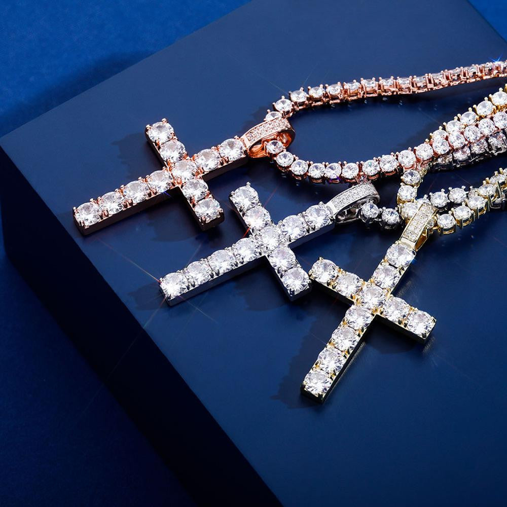 Flooded Ice High Quality Original Classic Hip Hop Cross Pendant Chain Necklace