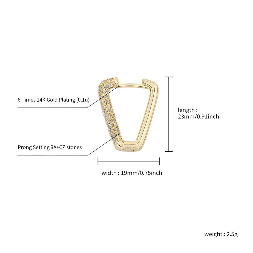 Ladies Hip Hop 4 Prong Trap Bling Bling Diamond Simulate Earrings