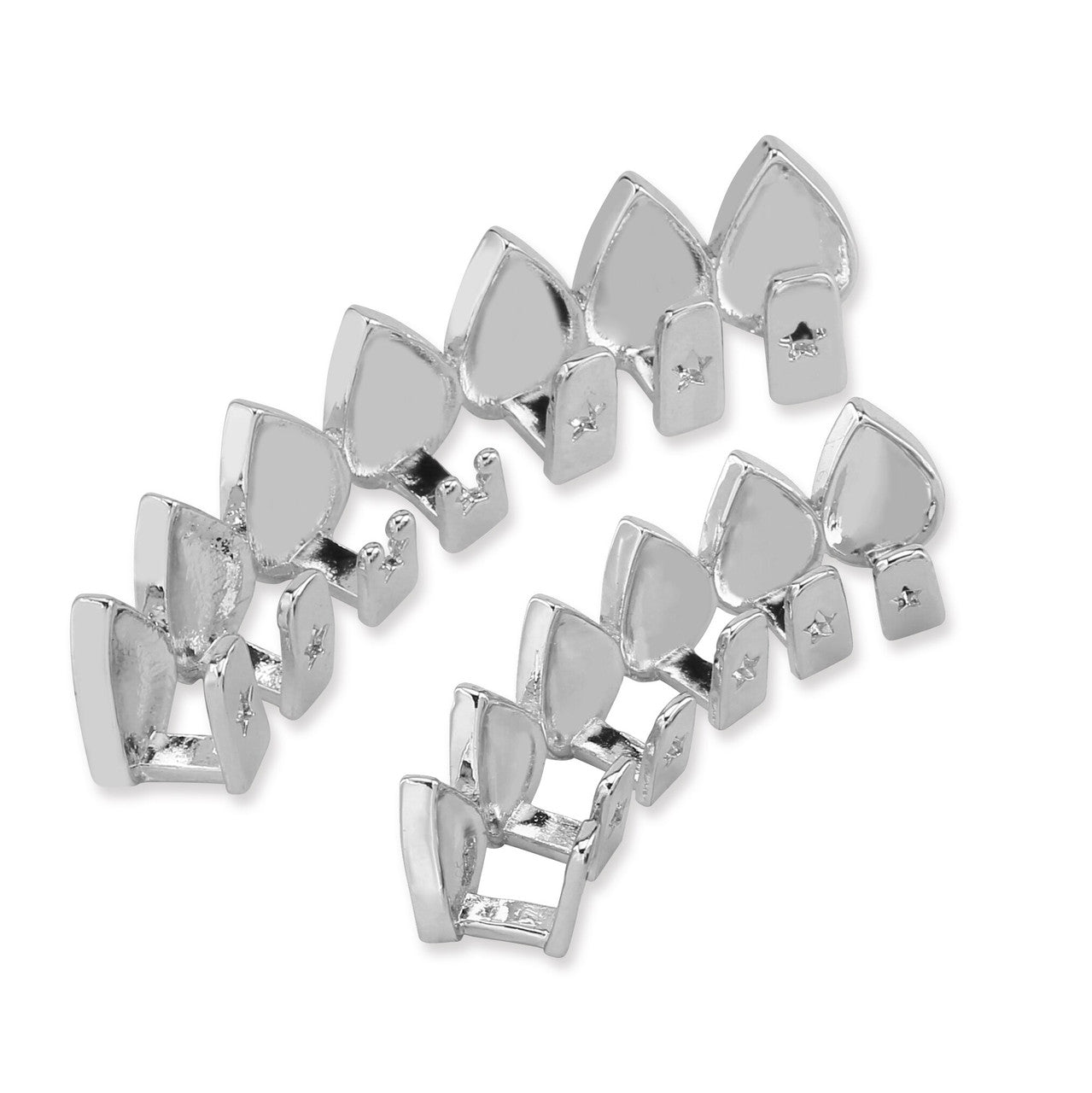 Hip Hop Rainbow Tear Drops 14k Gold .925 Silver Grillz Top Bottom Teeth Grill Set