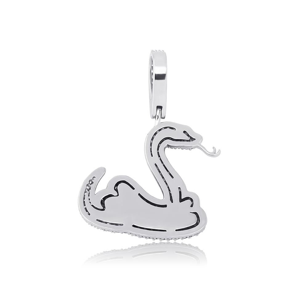 AAA True Micro Pave Coiled Snake Hip Hop Pendant Chain Necklace