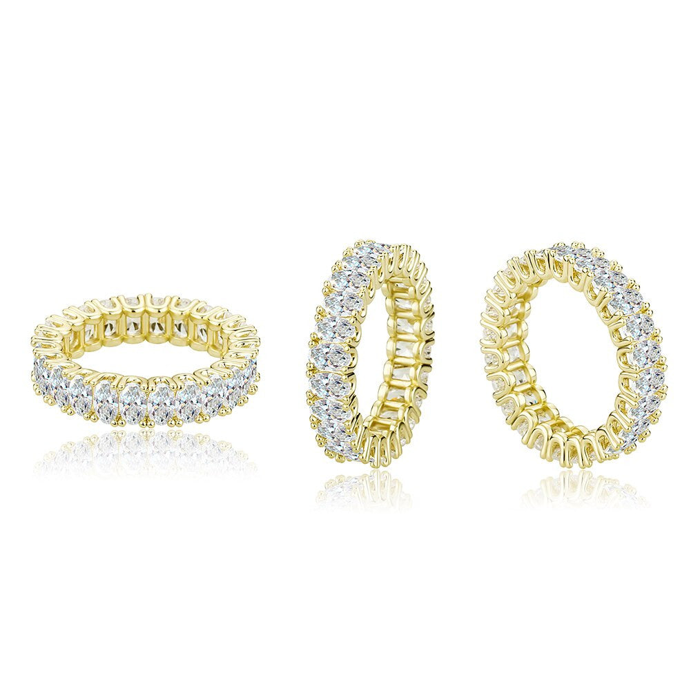 Luxury Ice Cluster Stone Four Prong Set Mens Hip Hop Rings