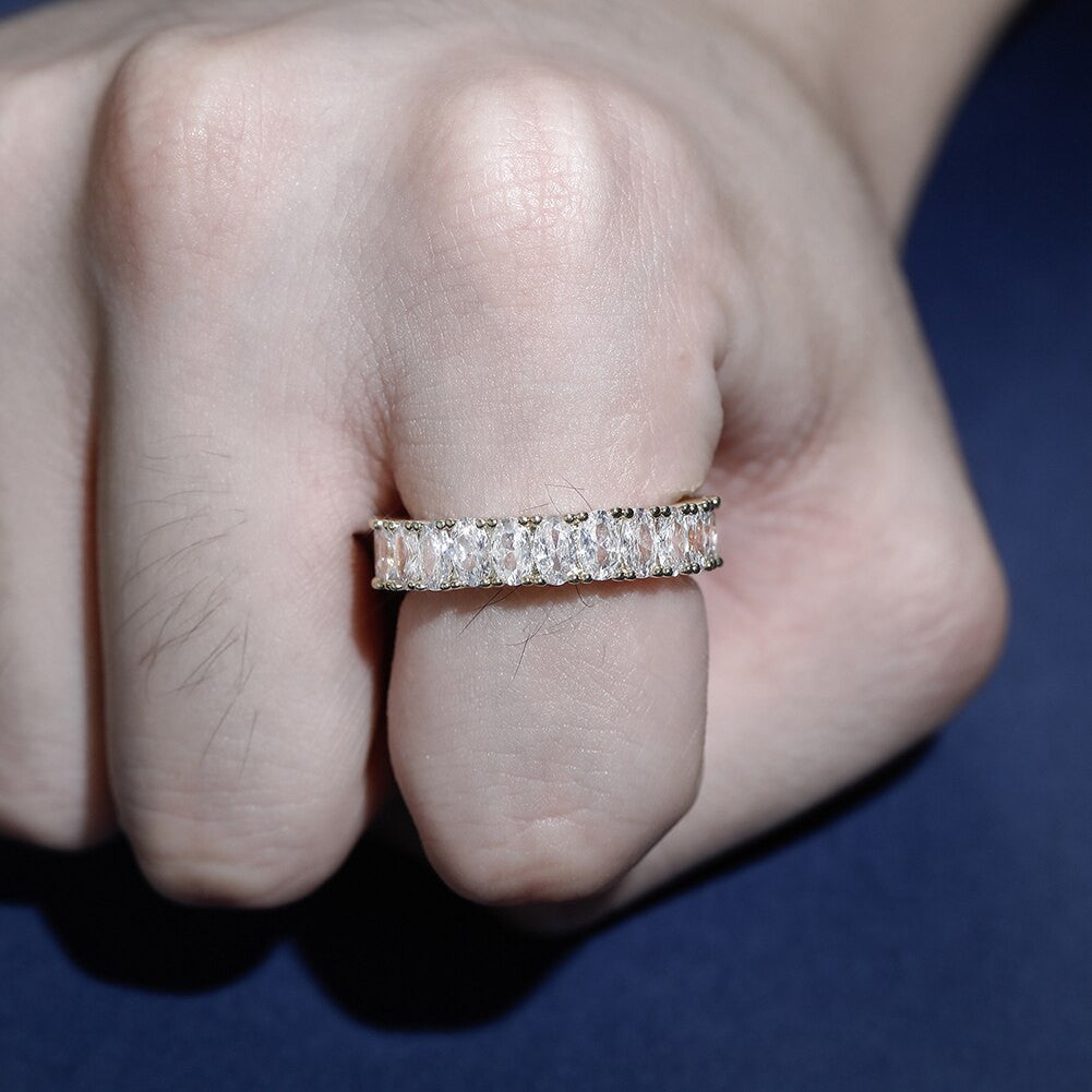 Luxury Ice Cluster Stone Four Prong Set Mens Hip Hop Rings