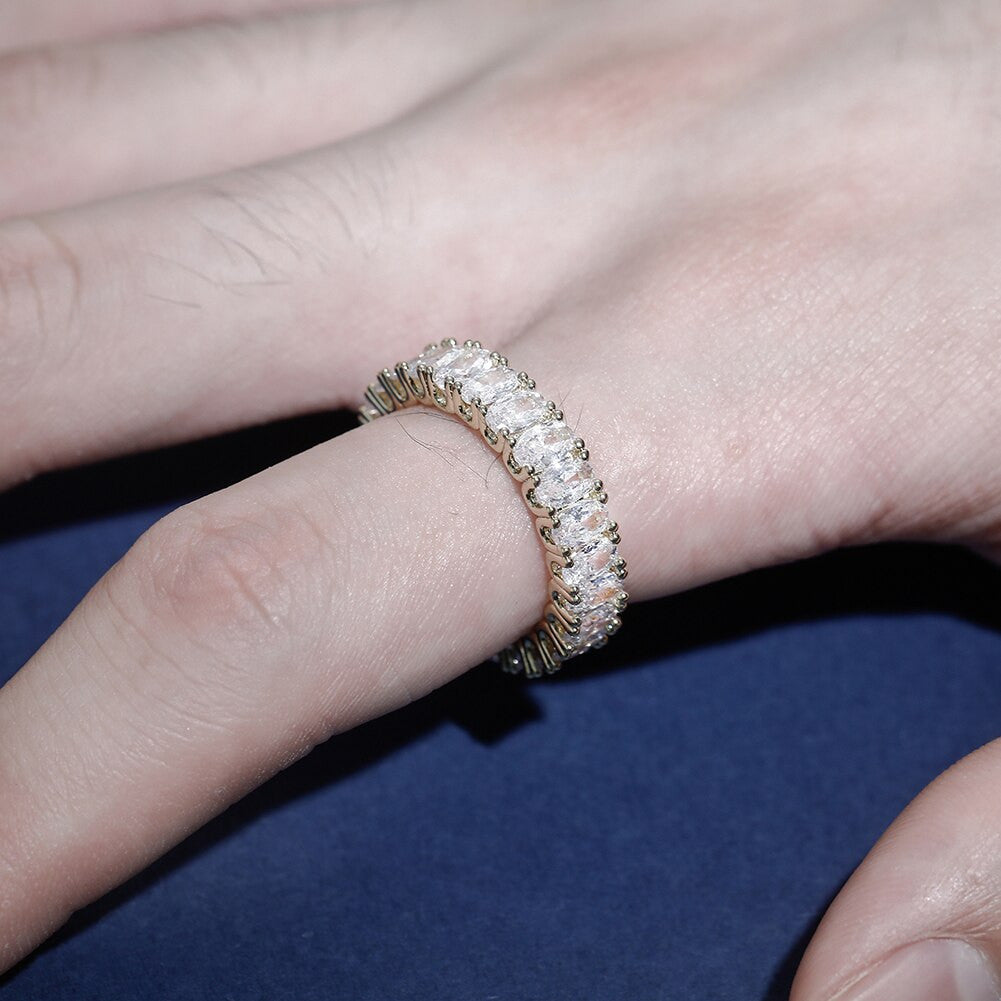 Luxury Ice Cluster Stone Four Prong Set Mens Hip Hop Rings