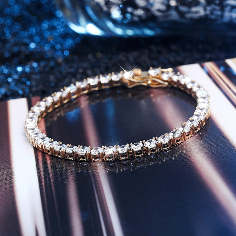 Iced Blinged Out 3MM-6MM Solid 925 Sterling Silver VVS Diamond CZ Tennis Bracelet