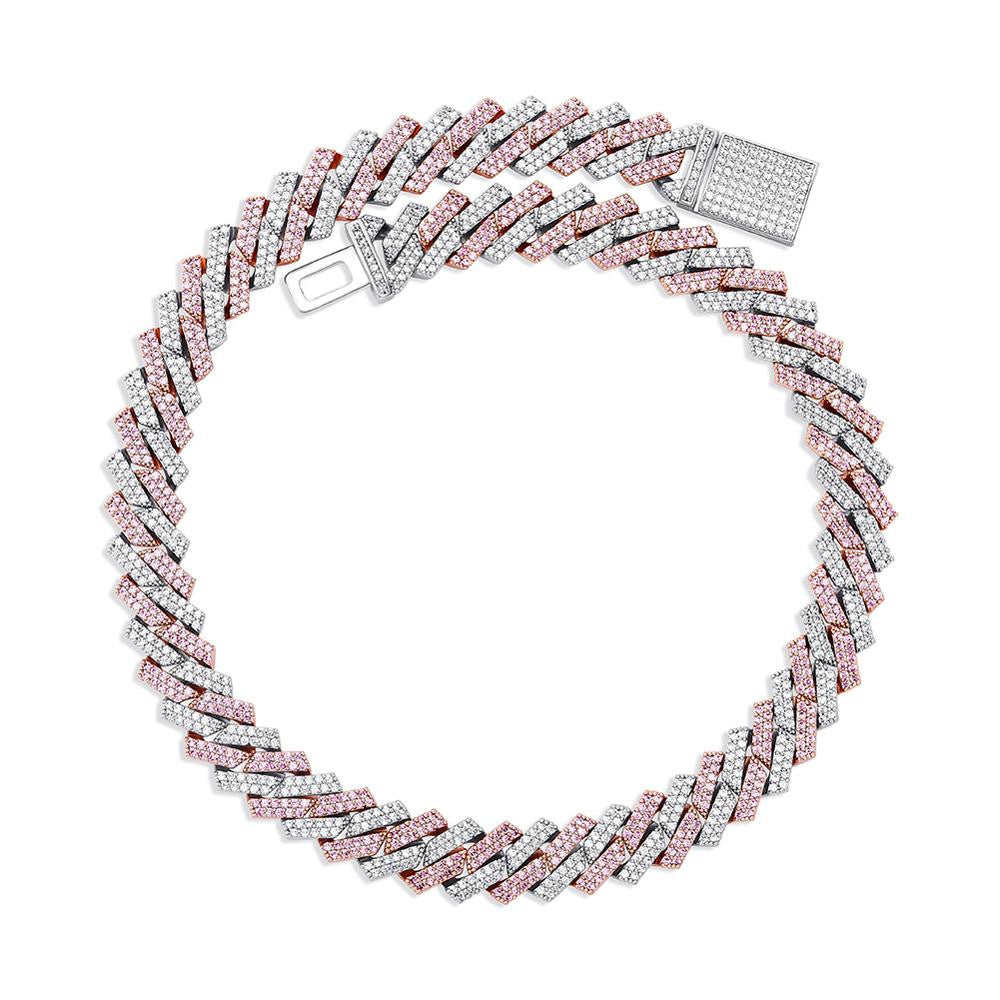 Mens New Bling 14mm Flooded Iced Close Cut Micro Pave Designer Cuban Box Clasp Chain