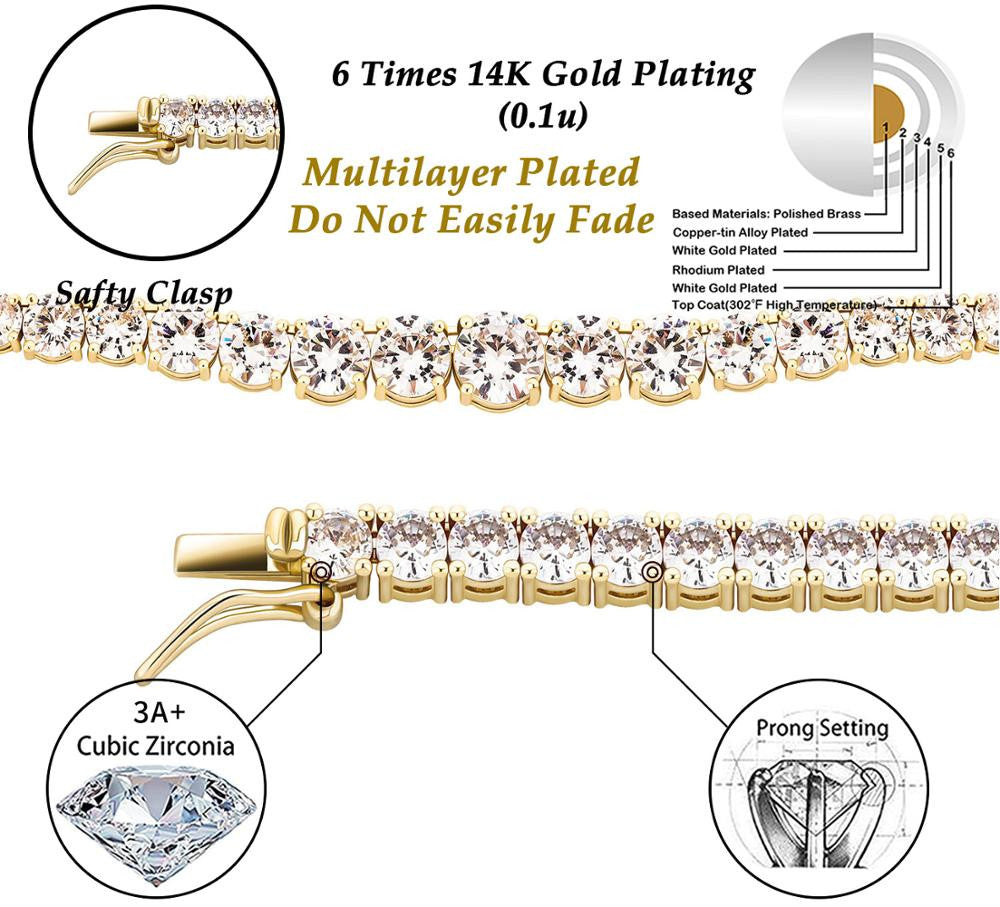 Ladies Irregular Flooded Ice AAA Prong Set Stone Tennis Choker Chain Necklace