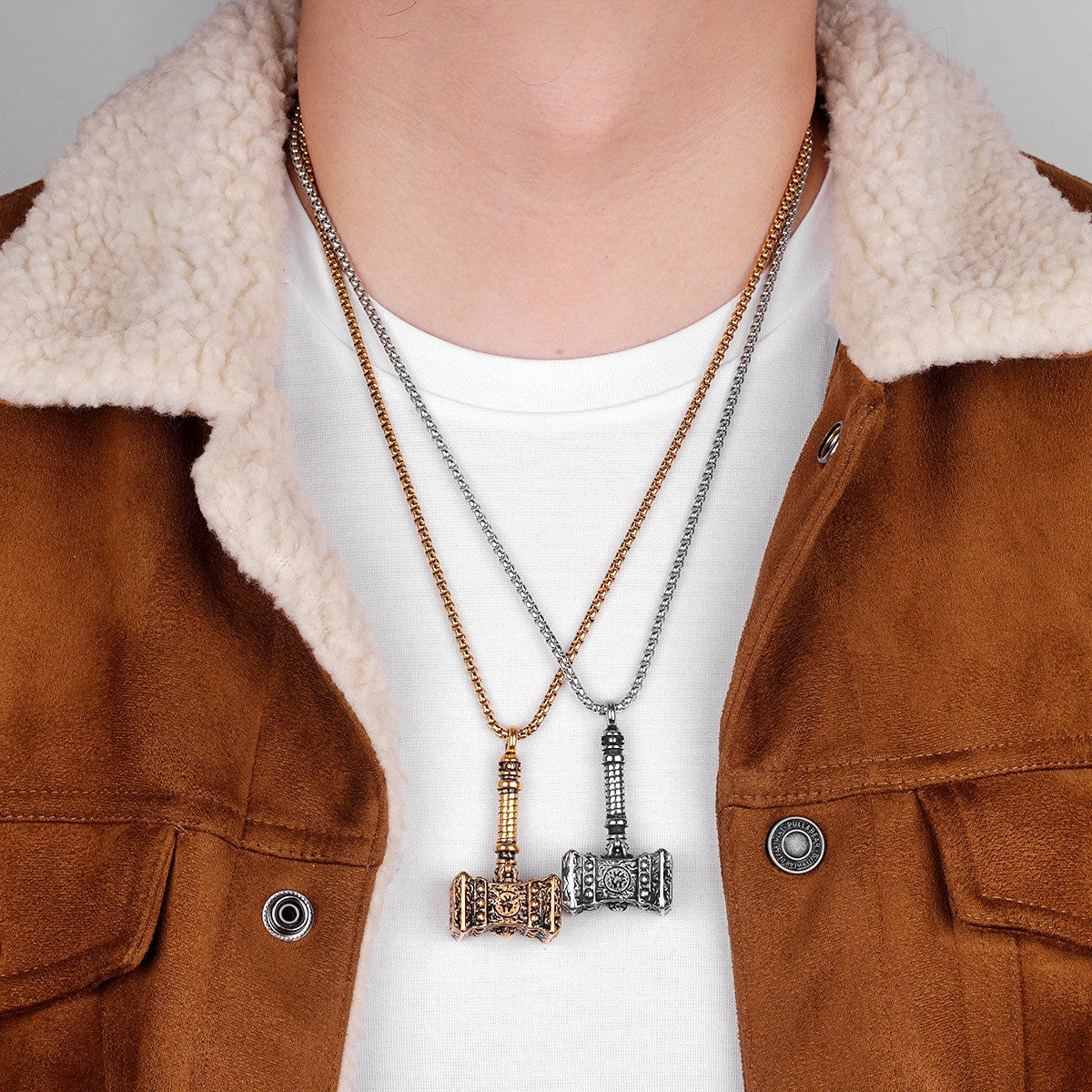 Hammer Of The Gods | Mens 14k No Fade Stainless Steel Viking Pendant