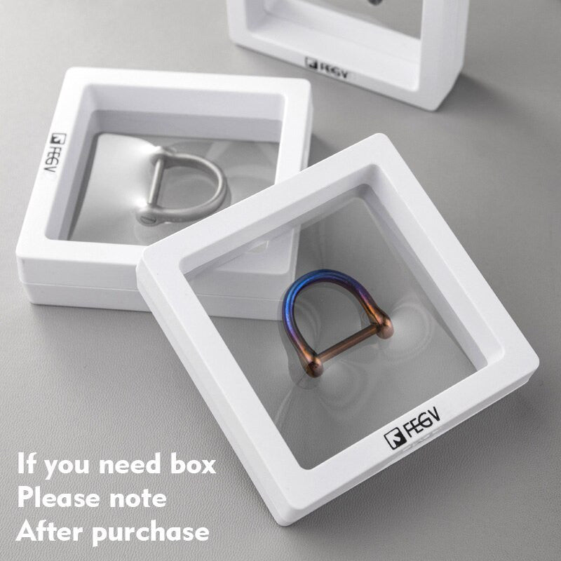 Luxury No Fade Stainless Steel Horseshoe Buckle Matte Glossy Blue Car Keychain