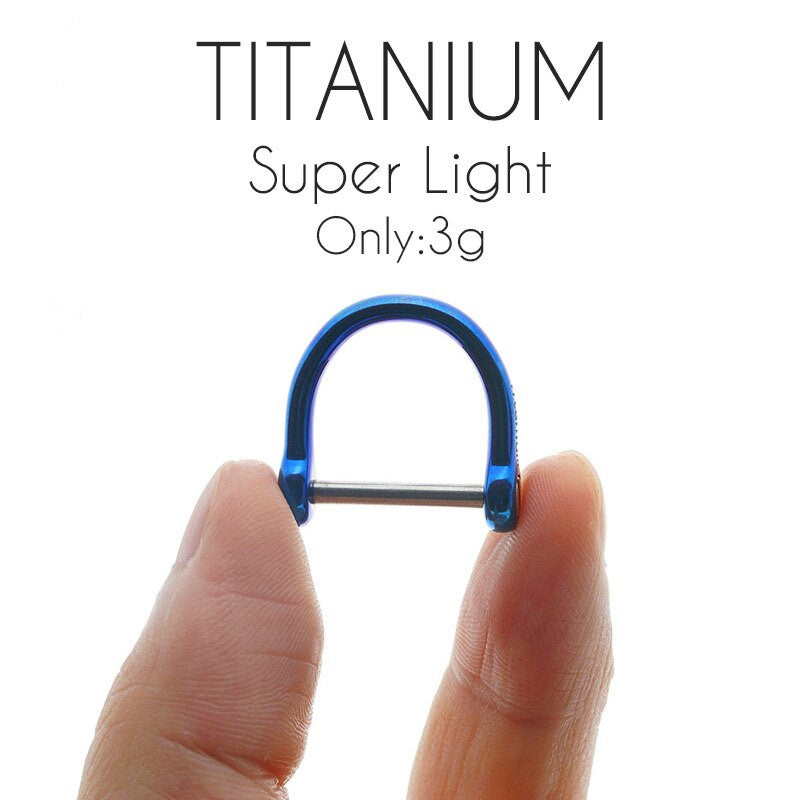 Luxury No Fade Stainless Steel Horseshoe Buckle Matte Glossy Blue Car Keychain