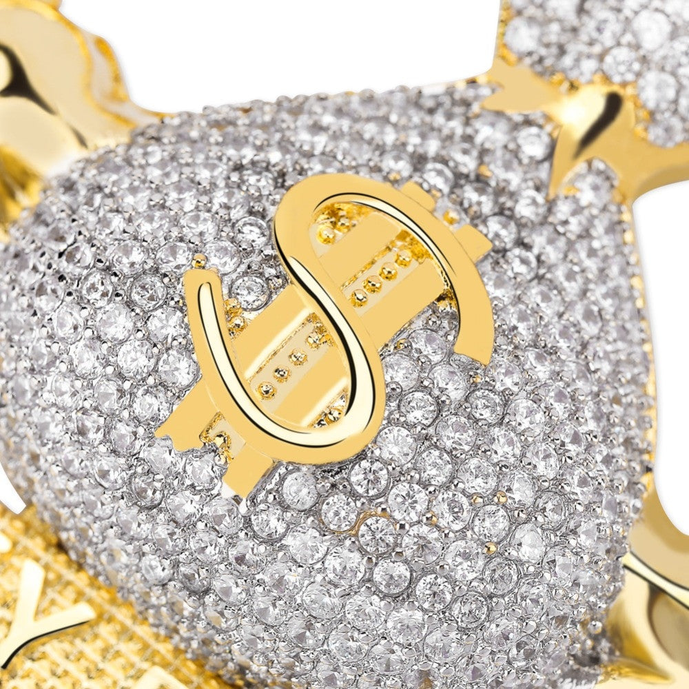 Money Power Strong Arms So Sleeves 18k Gold 925 Silver Money Bag Pendant