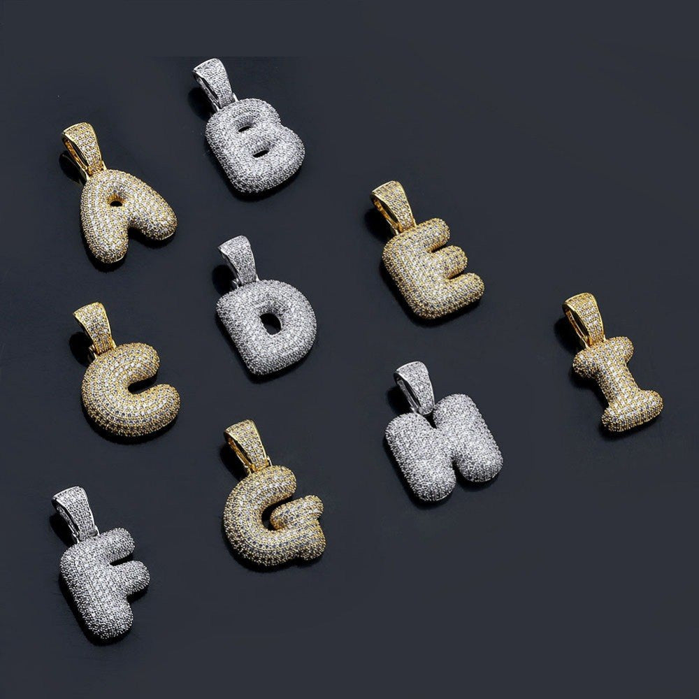Bubble Letters Initials Hip Hop Chain