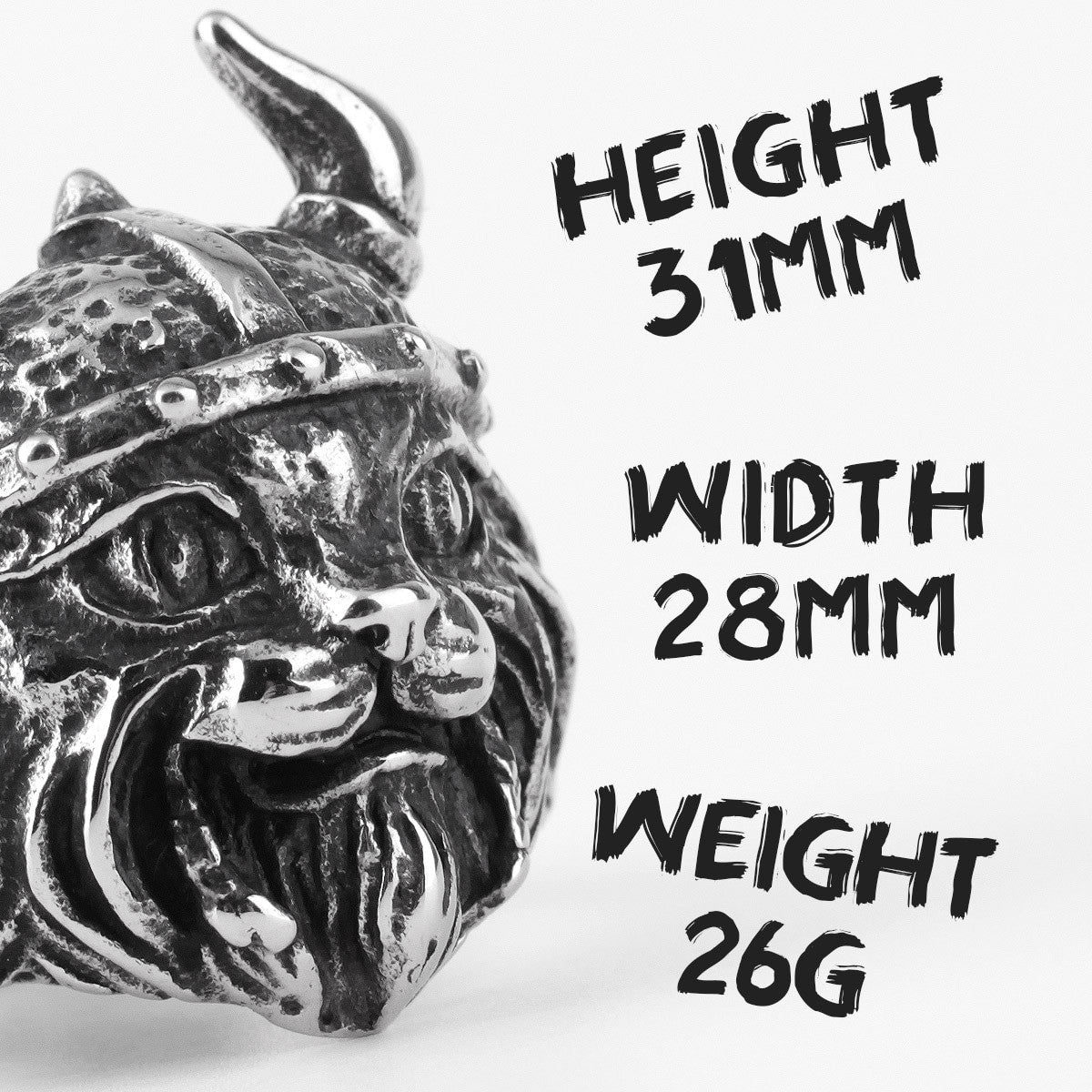 Mens Stainless Steel Viking Hat Cat Wearing Helmet No Fade Rings