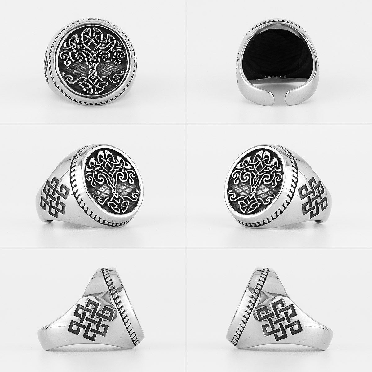 No Fade Stainless Steel Vintage Tree Of Life 316L Classic Rings