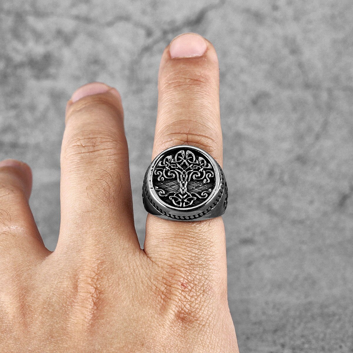 No Fade Stainless Steel Vintage Tree Of Life 316L Classic Rings