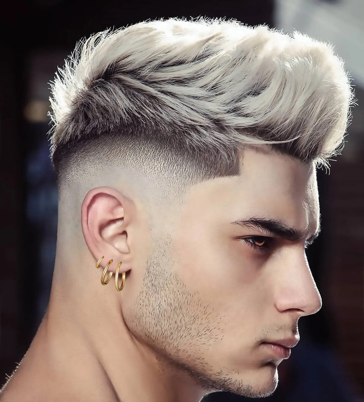 Men's Women's Solid No Fade Stainless Steel Circle Hoop Street Wear Earings