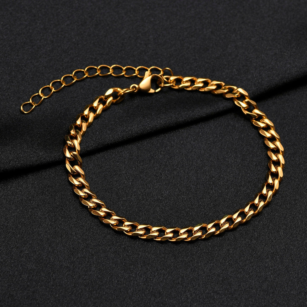 Classic Cuban Rope Link One Two Three Piece Gold Silver No Fade Stainless Steel Bracelet Sets