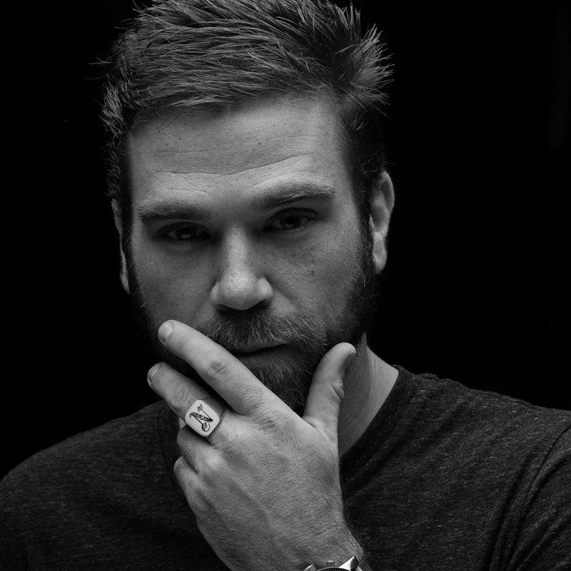 Mens Custom Made No Fade Silver Stainless Old English Letters Initial Ring