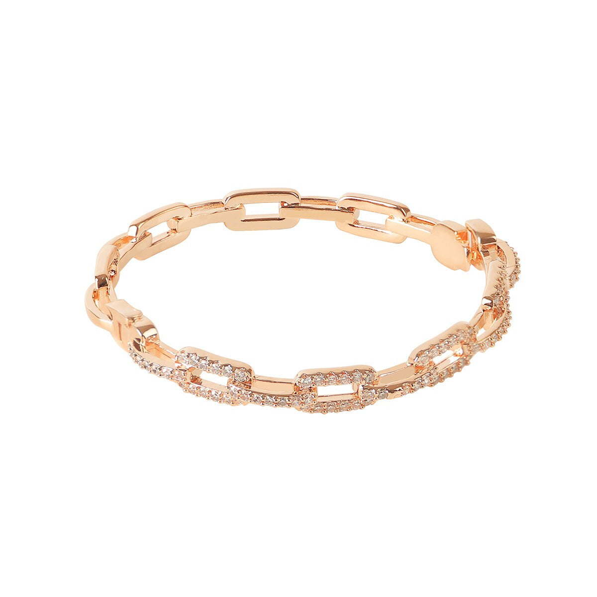 Frozen Elegance | 6mm 24k Platinum Silver Rose Gold Square Link Bling Bracelet