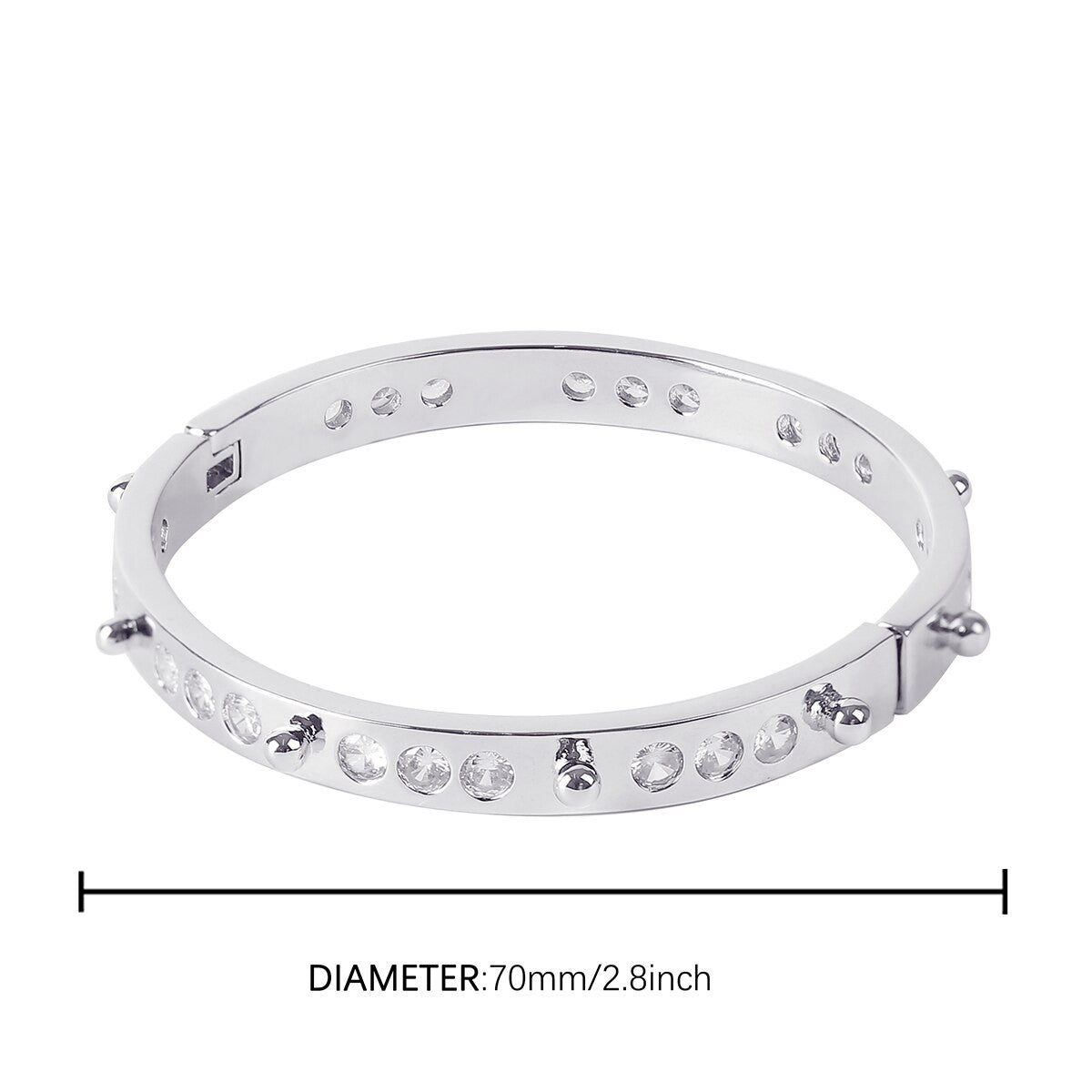 Women’s Platinum Rose 24k Yellow Gold Bling Closed Bangle Bracelets