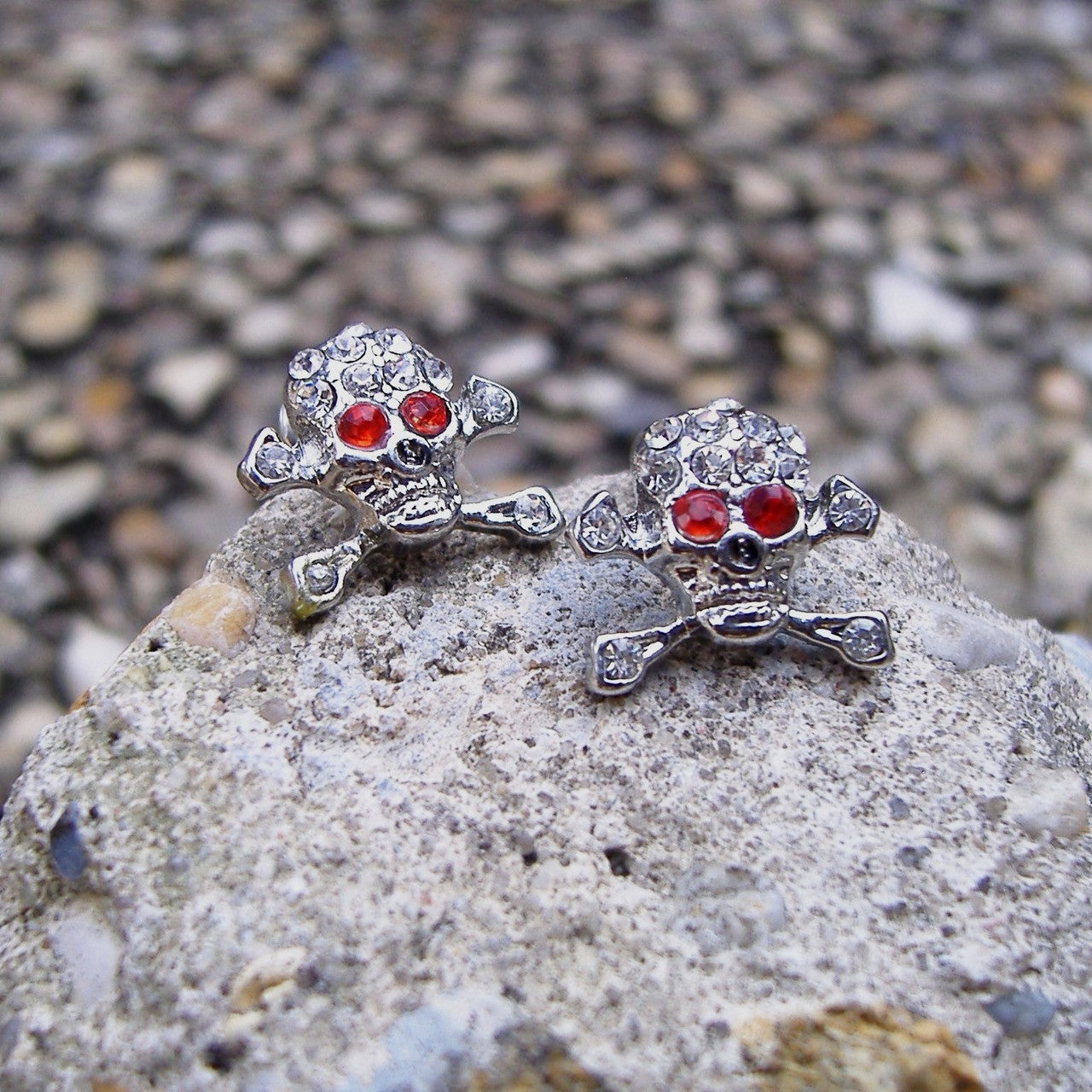 Iced Out Skull & Crossbones Earrings