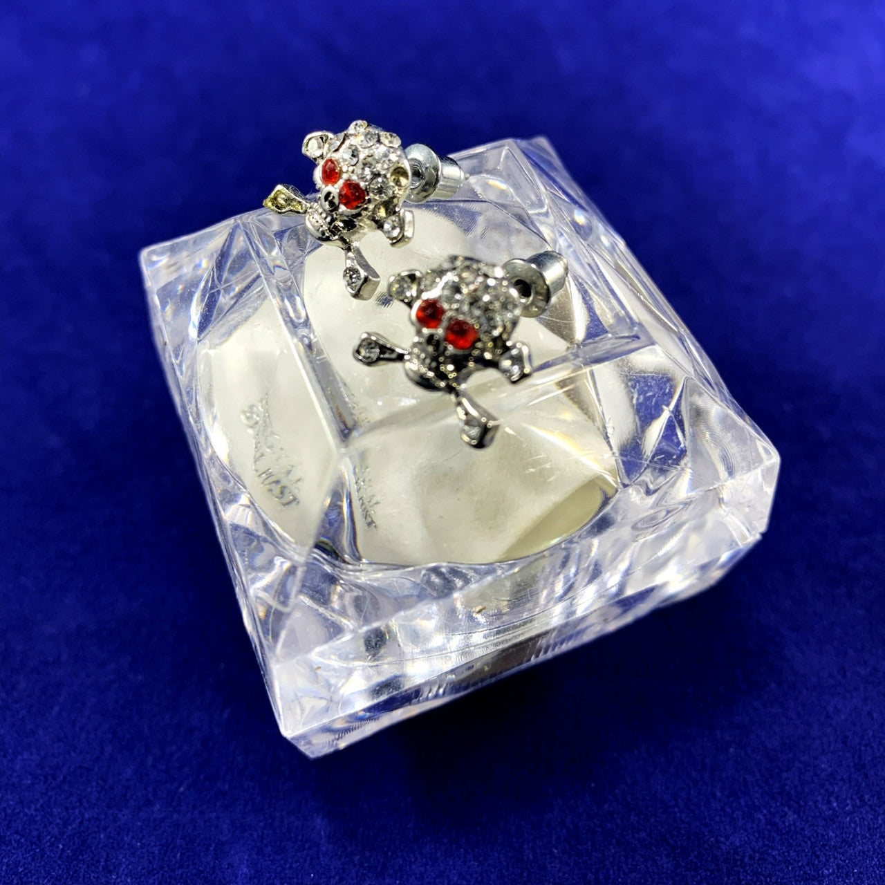 Iced Out Skull & Crossbones Silver Hip Hop Bling Earring