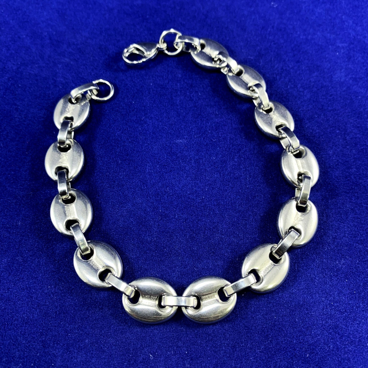 Stainless Steel 7mm G-Link Coffee Bean Hip Hop Bracelet