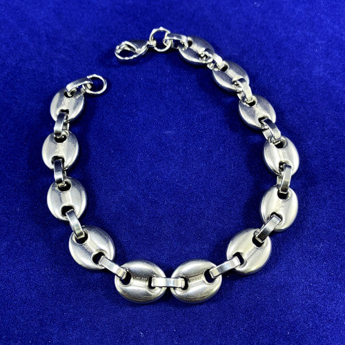 Stainless Steel 7mm G-Link Coffee Bean Hip Hop Bracelet