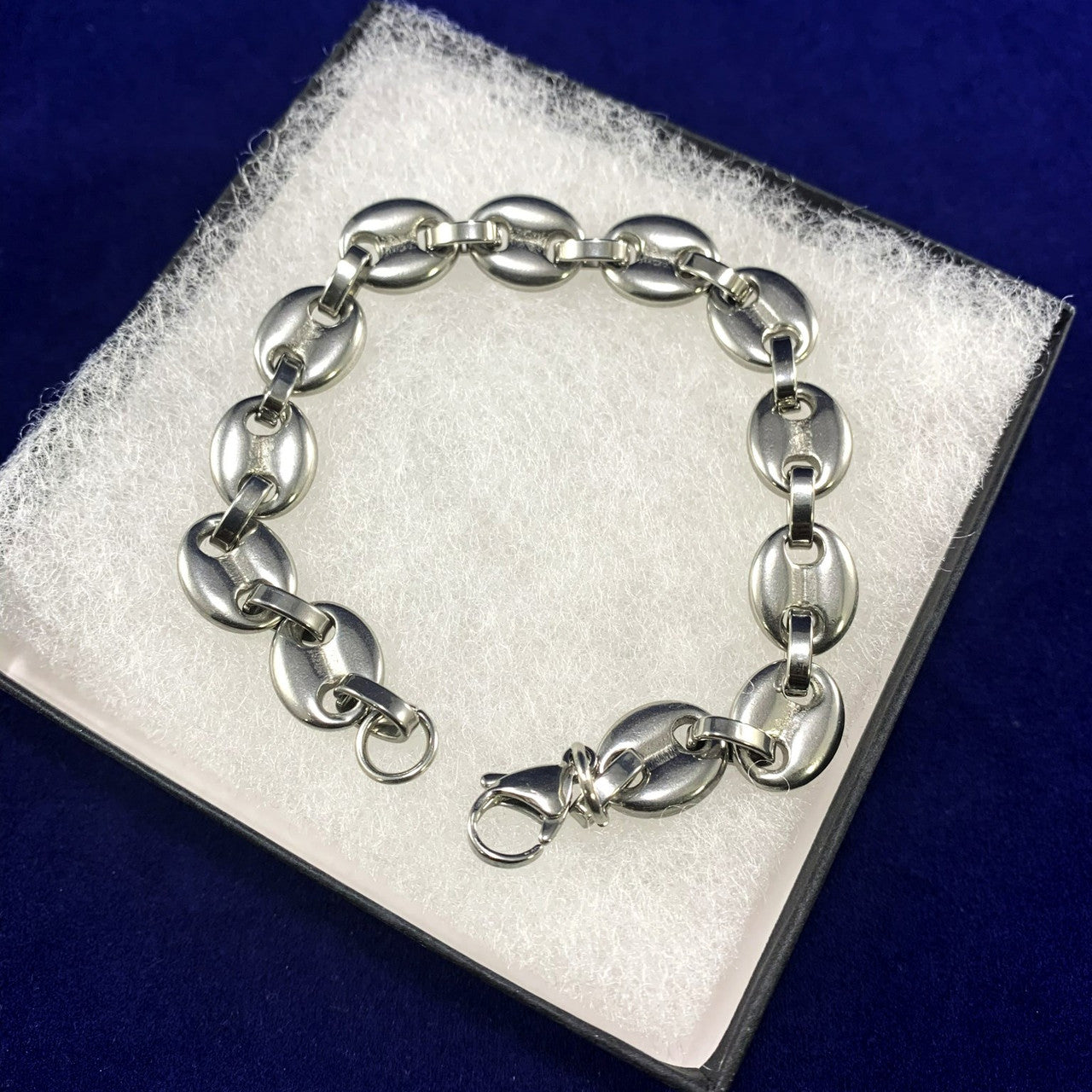 Stainless Steel 7mm G-Link Coffee Bean Hip Hop Bracelet