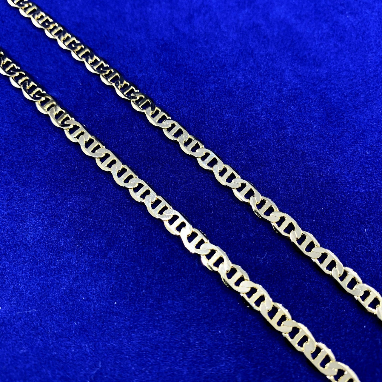 3mm 20 Inch 14k Gold Plated Anchor Mariner Link Hip Hop Chain Necklace