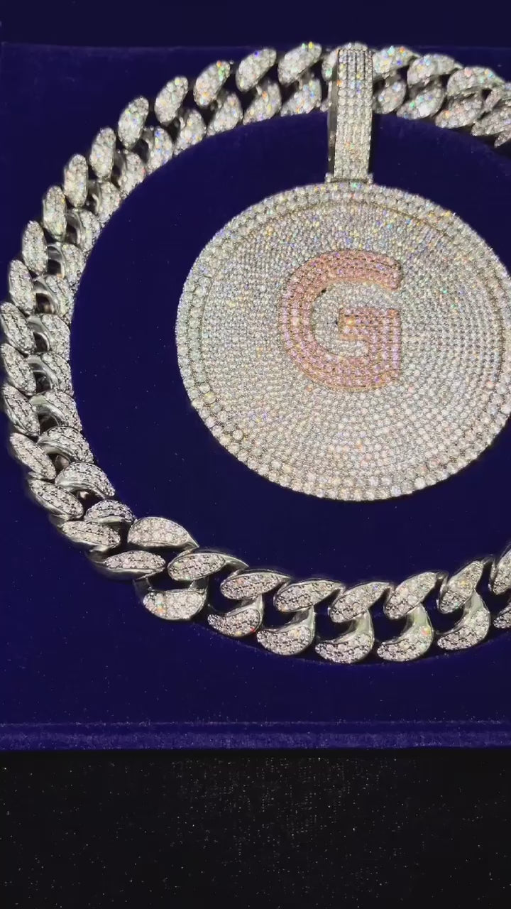 The Orbit | VVS Diamond CZ 4 Prong Set Iced Circle Personalize Hip Hop Pendant