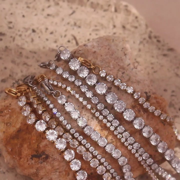 Tennis Anyone | VVS Diamond CZ 18k Gold Waterproof Stainless Steel Bling Tennis Bracelets