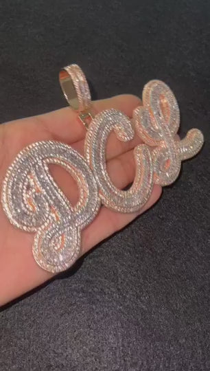 Scripted | Iced Prong Set VVS Diamond CZ Customized Hip Hop Nameplate Pendant