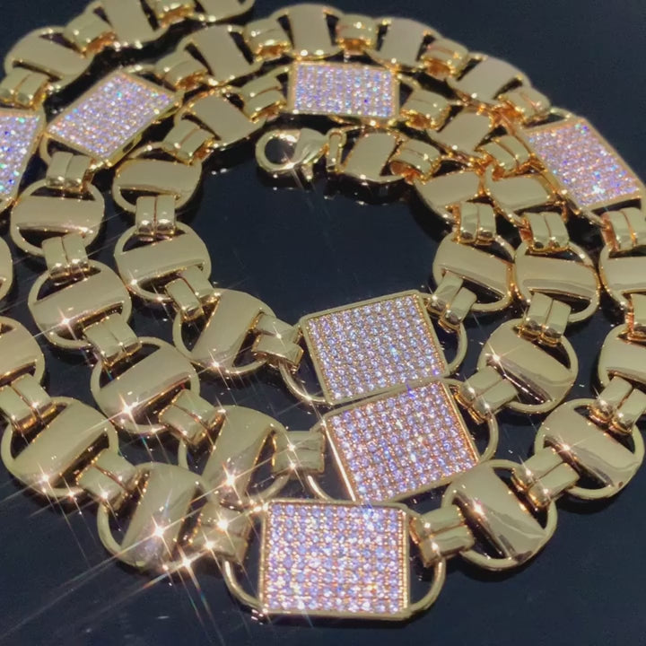 Iced Cuban Coffee | Designer Prong Set Flooded Ice Hip Hop Chain Necklace