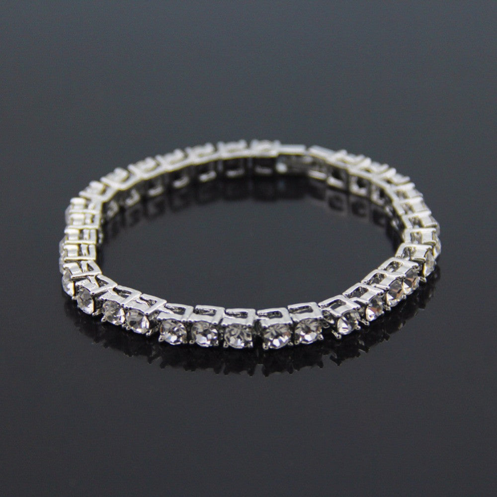 Men's Iced Out Simulated Diamond 1 Row Tennis Chain Bracelets