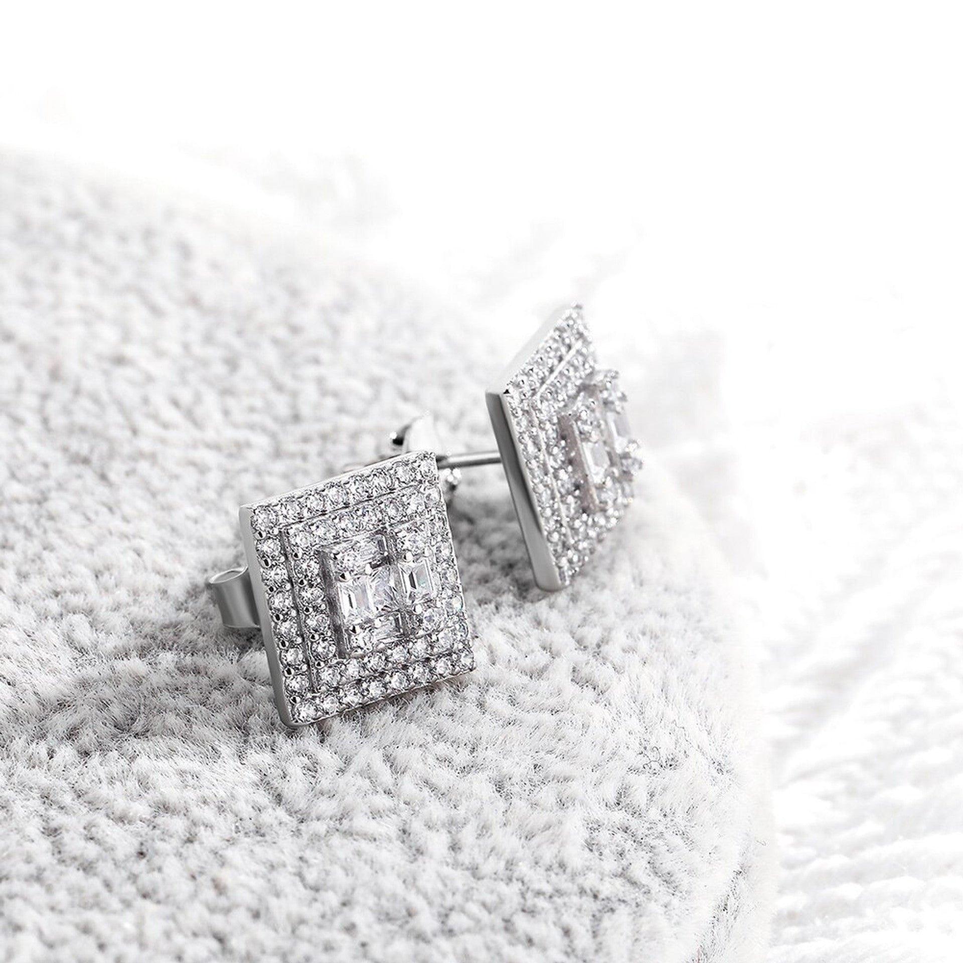 Iced Baguette Silver Earrings will Make You Look Like an Iced Queen Or Bling King