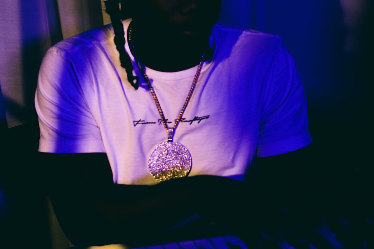 a person wearing a necklace