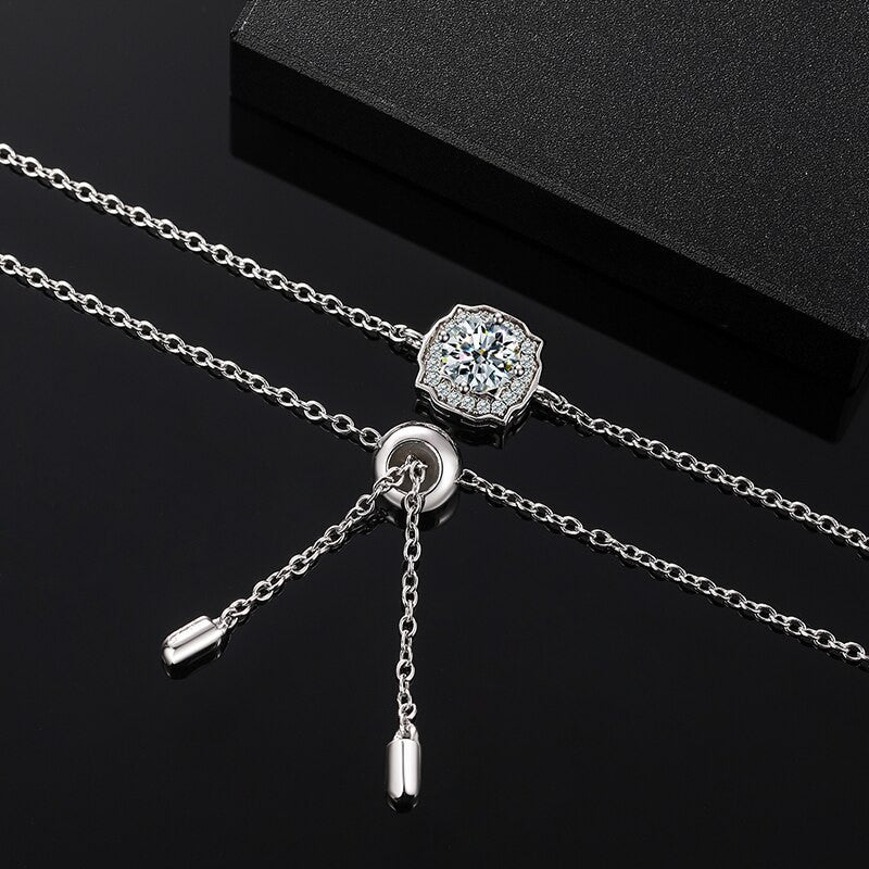 Ladies Genuine  0.5CT VVS Solid Sterling Silver Iced Luxury Bracelet