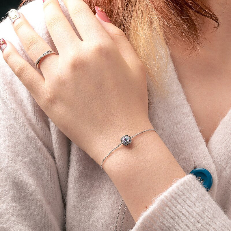 Ladies Genuine  0.5CT VVS Solid Sterling Silver Iced Luxury Bracelet