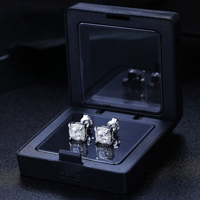 Flooded Ice Genuine VVS 0.8CT D Color Claw Style 925 Silver Bling Diamond Earrings