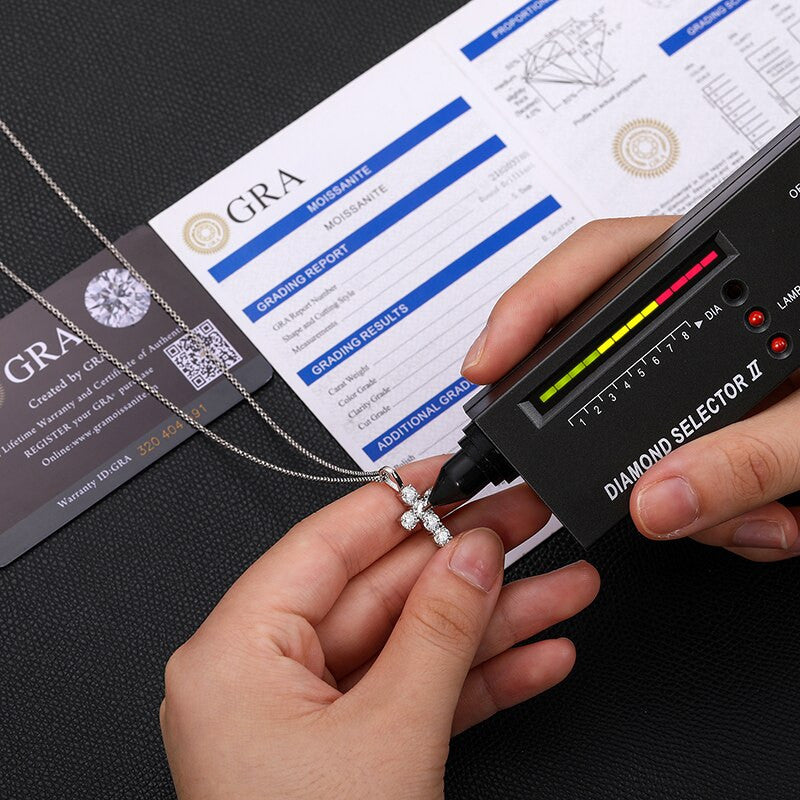 1.8CT Genuine VVS Lab Diamond Round Cut 4 Prong Set Spiritual Cross Chain Necklace