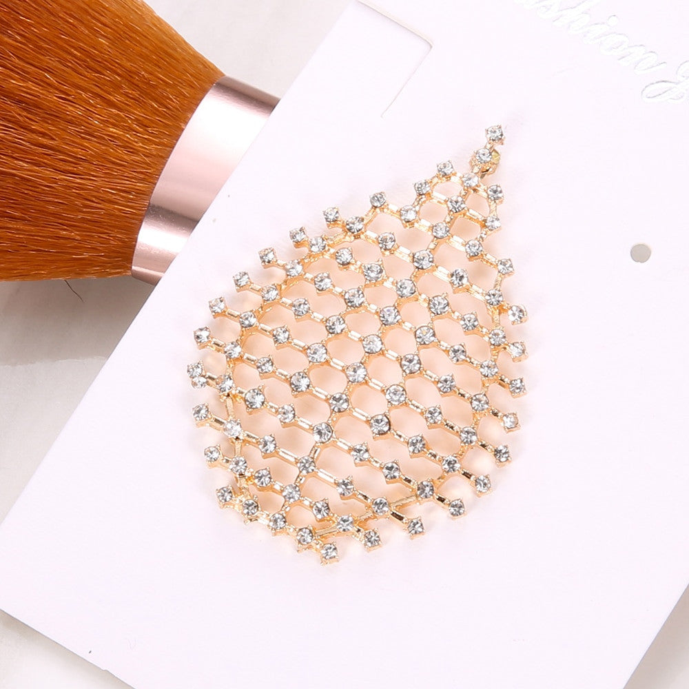 Ladies 1 Piece Exaggerated Teardrop Personality Girl Crystal Geometric Gold Earrings